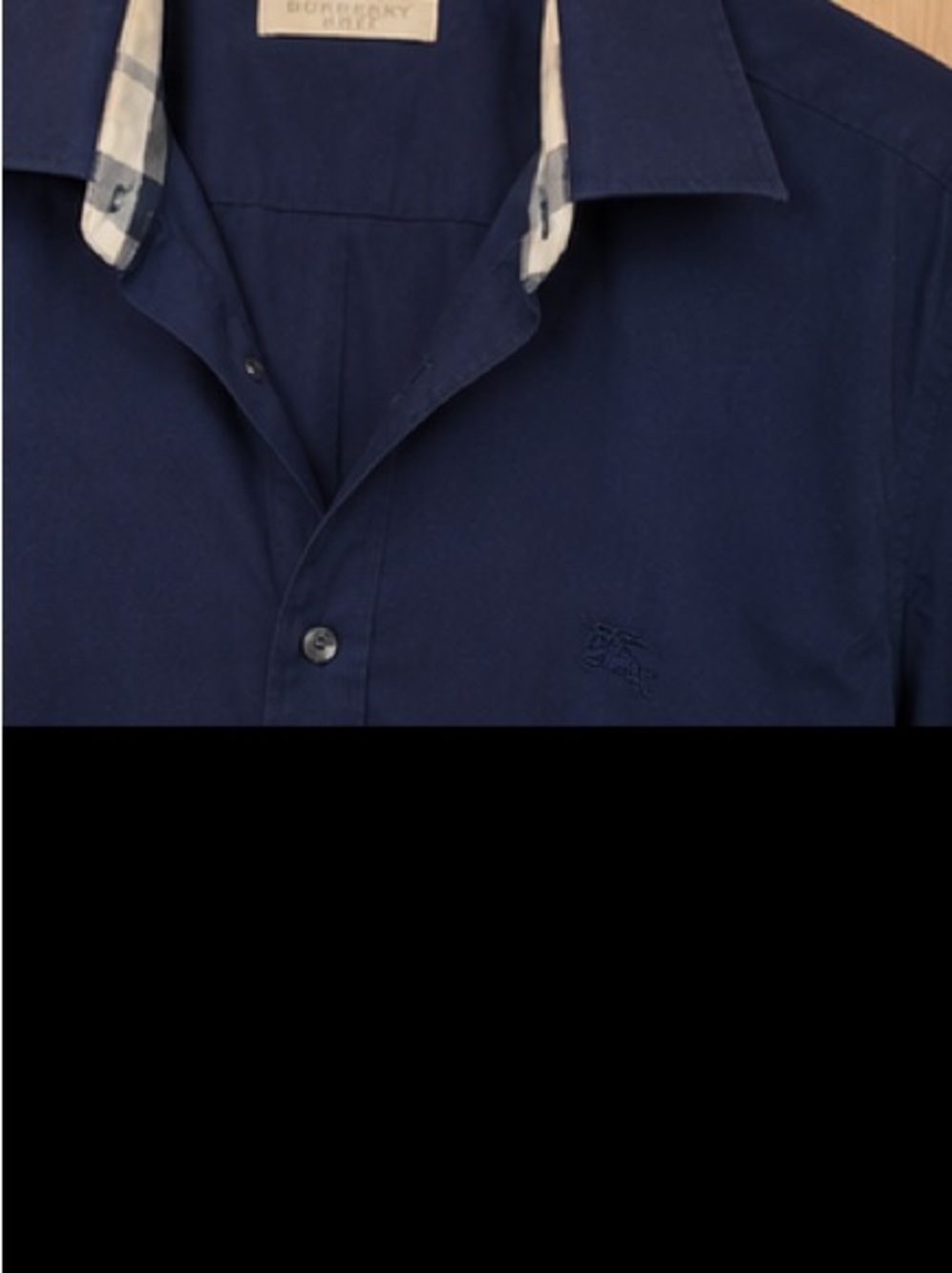 Burberry Navy Long-Sleeve Dress Shirt with Contrast Trim - Picture 6 of 8